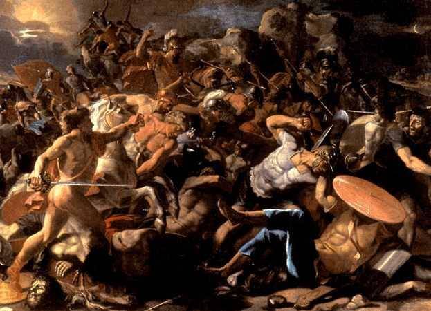 Никола Пуссен 17-й век «Победа Иисуса Навина над аморитянами»