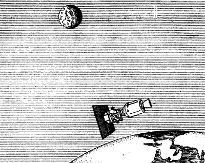Фиг.13. Детектор рентгеновских лучей площадью 100 м<sup>2</sup>, установленный на переднем торце лунного экспедиционного модуля.
