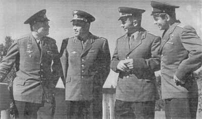 Космонавты Ю.А.Гагарин, А.Г.Николаев, П.Р.Попович, Г.С.Титов после полетов (1962 г.)